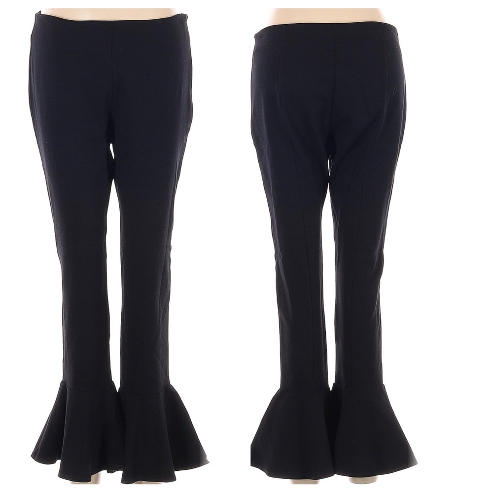Design Lab Black Pants with Ruffle Hem